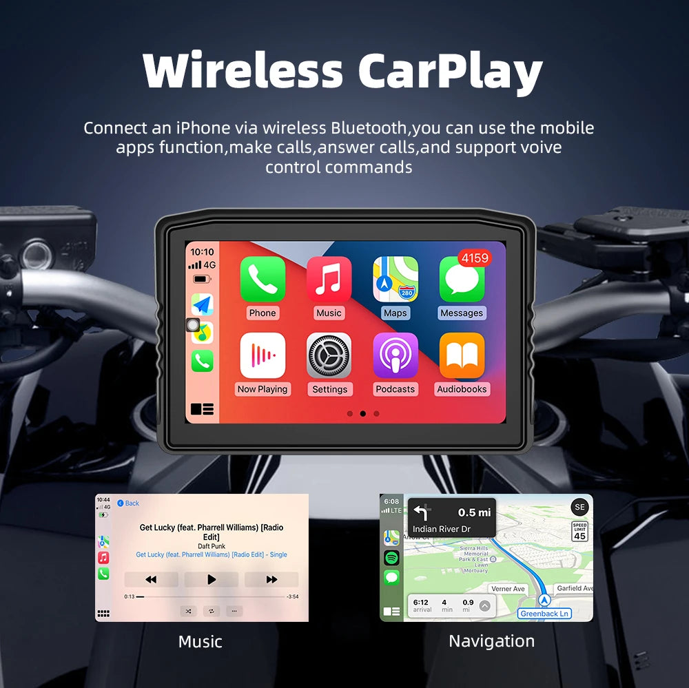 EKIY 6.25" Moto CarPlay Dashboard | Wireless Android Auto | GPS Navigation