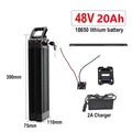 Batterie de vélo pliante 48V 36V  20ah 17ah 10ah Bms intégré pour Silverfish 250W-1000W, Kit moteur Bafang avec chargeur 2A