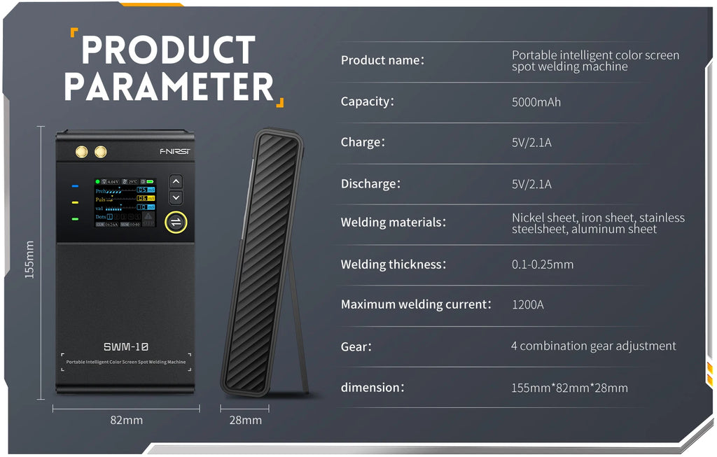 FNIRSI SWM-10 Portable Spot Welder | 5000mAh | 18650 Battery Packs