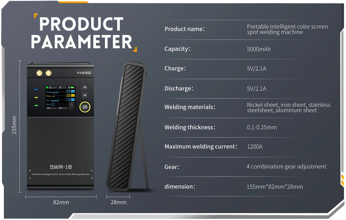 FNIRSI SWM-10 Portable Spot Welder | 5000mAh | 18650 Battery Packs