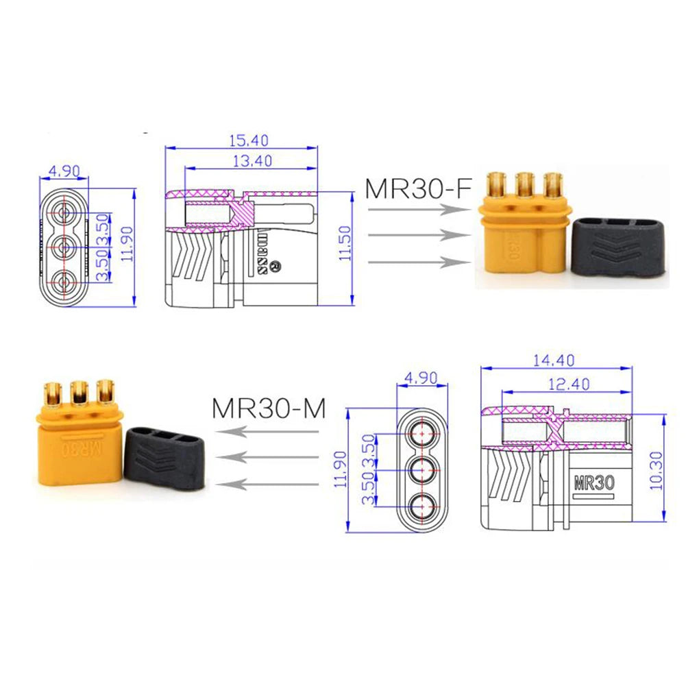 MR30 Connector Set | 20 Pairs | 30A RC Battery