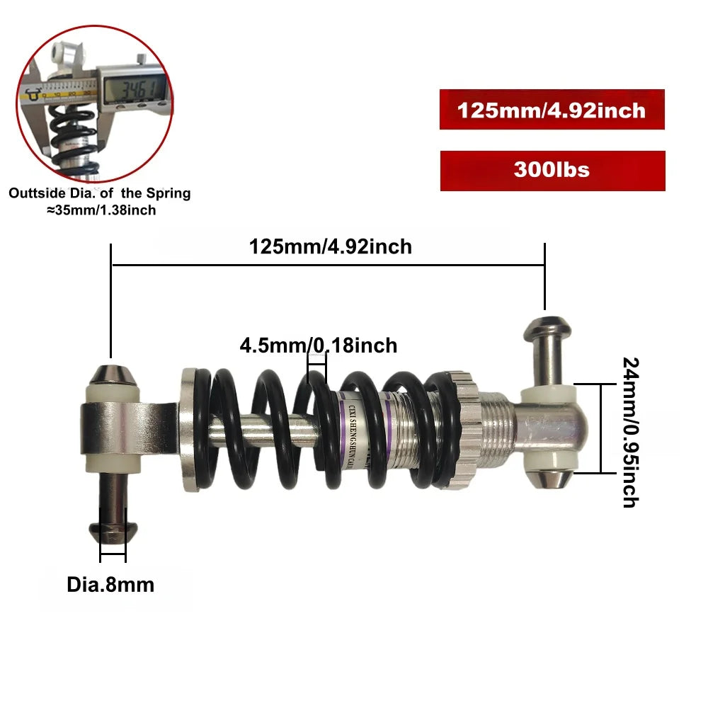 Rear Suspension Shock | 100/125/150mm | E-Bike & MTB