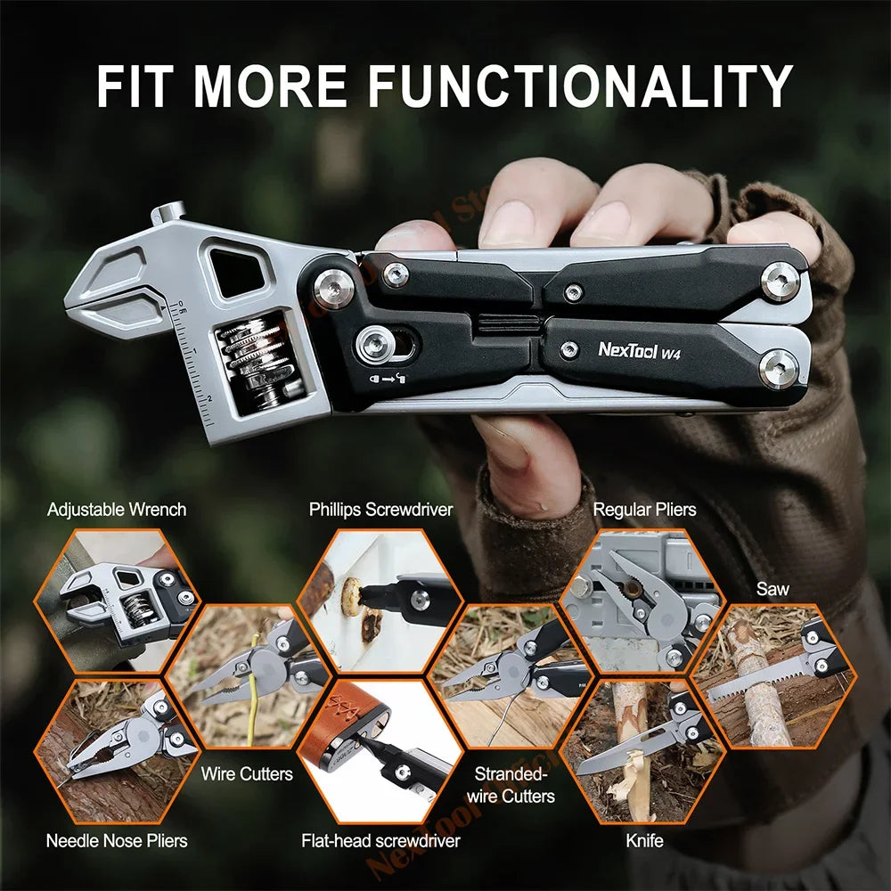 NexTool W4 11-in-1 Multitool | Wrench, Pliers & Knife | Trail Kit