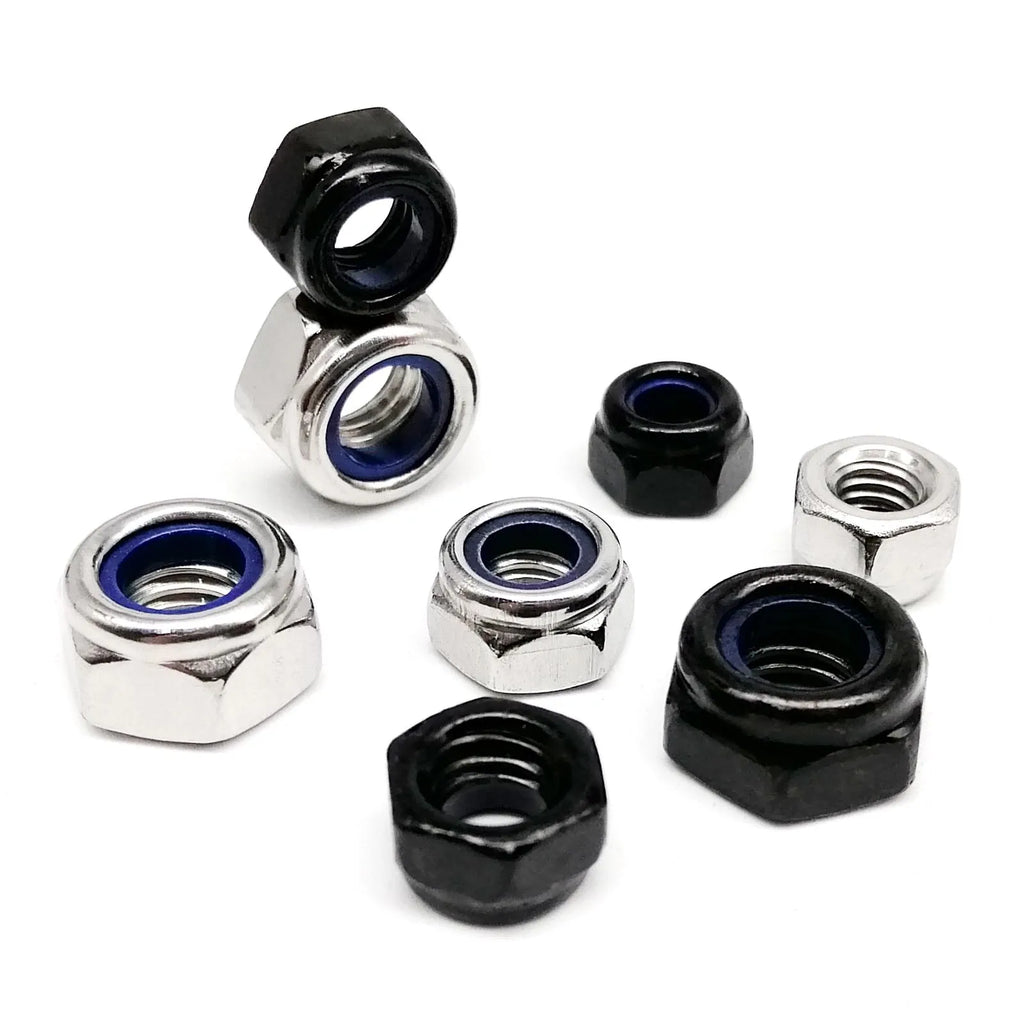 Nylock Hex Nut Assortment | M2–M12 Nylon Insert | 304 Stainless Steel
