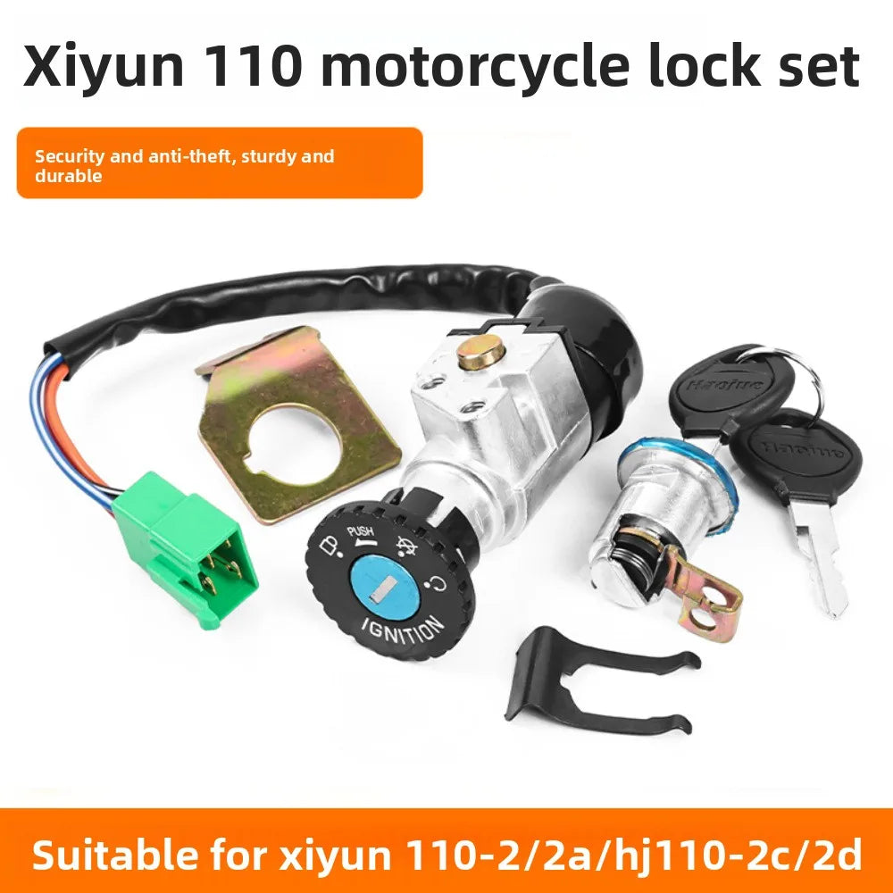 HJ110 Full Vehicle Lock Set | Steering Head Lock | Anti-Theft
