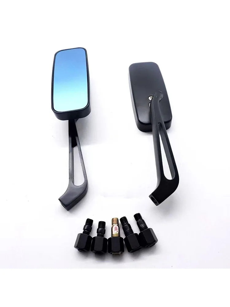 Universal Side Mirrors | Adjustable Rear-View Pair | 8mm/10mm Thread