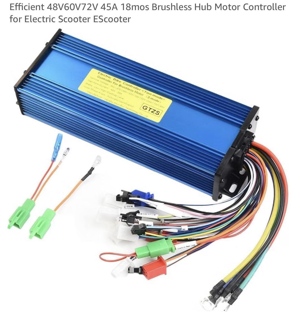 Brushless Hub Motor Controller | 1500W 45A 48V/60V/72V | E-Bike & E-Scooter