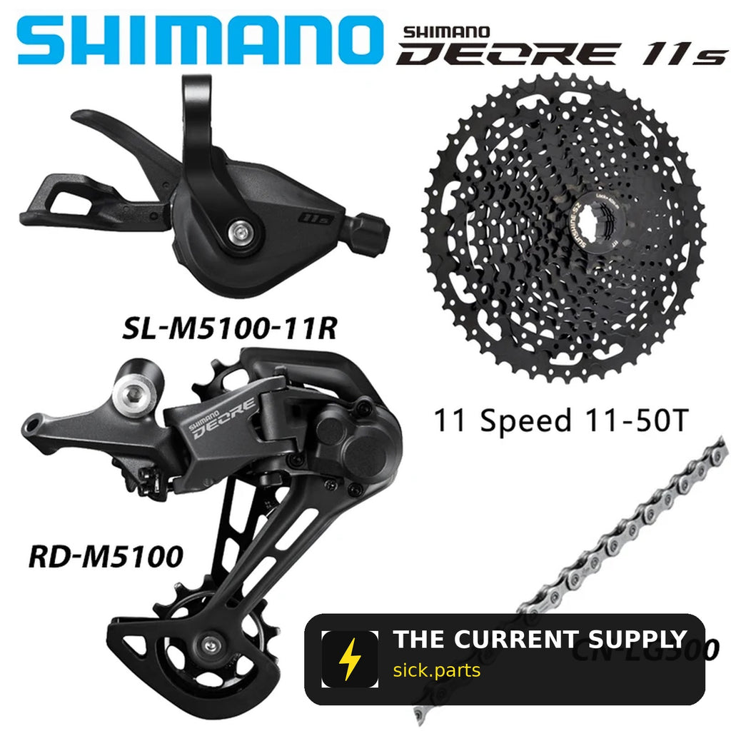 Shimano Deore M5100 Groupset | 1x11 MTB Drivetrain | Shifter + Derailleur + Cassette