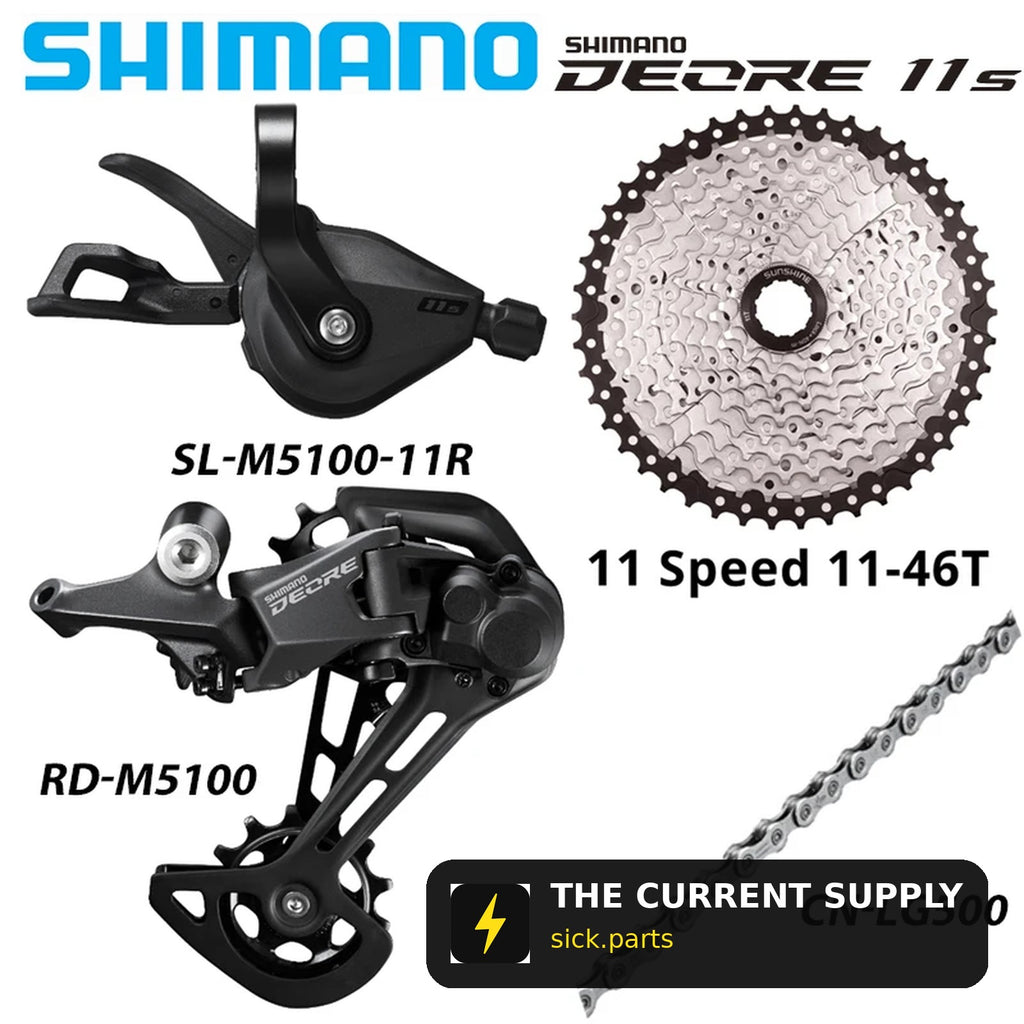 Shimano Deore M5100 Groupset | 1x11 MTB Drivetrain | Shifter + Derailleur + Cassette